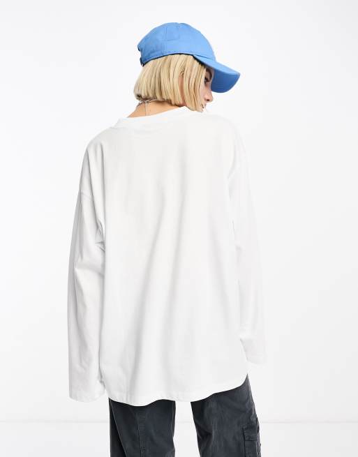 ASOS DESIGN - Hvid langærmet skatertop med Los Angeles-avisgrafik, 3 af 4