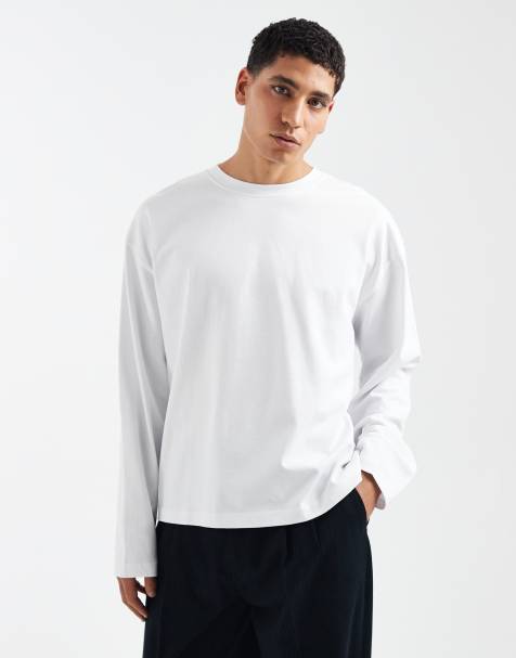 ASOS DESIGN - Hvid langærmet T-shirt i kraftigt materiale med oversized og firkantet pasform - view 1