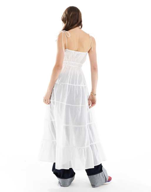 ASOS DESIGN - Hvid longline-top med cami-stropper, 4 af 4