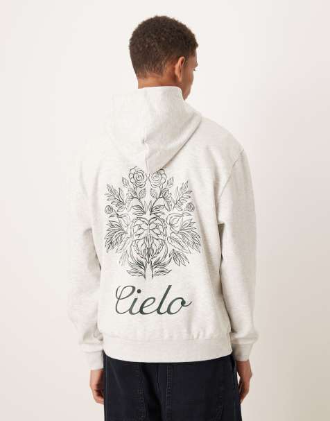 ASOS DESIGN - Hvid meleret hættetrøje med tekstprint - view 1