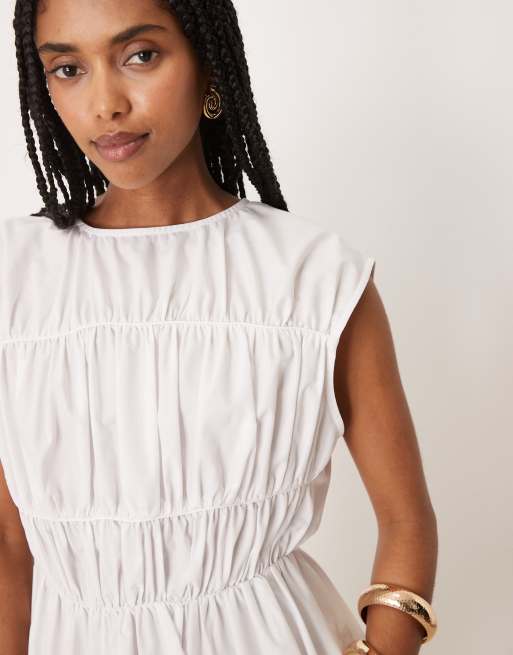 ASOS DESIGN - Hvid minikjole med rynkede paneler, 2 af 4