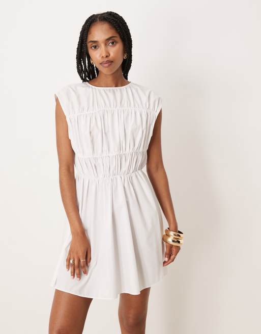 ASOS DESIGN - Hvid minikjole med rynkede paneler, 4 af 4