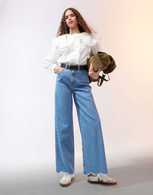 ASOS DESIGN - Hvid og oversized skjorte med flæsekrave, 3 af 4