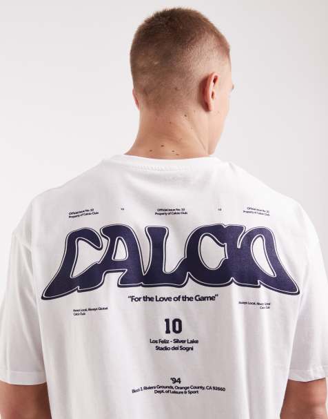 ASOS DESIGN - Hvid og oversized T-shirt med firkantet pasform og tekstgrafik - view 1