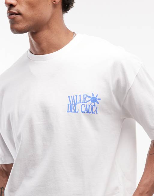 ASOS DESIGN - Hvid og oversized T-shirt med firkantet pasform og tekstgrafik , 4 af 5