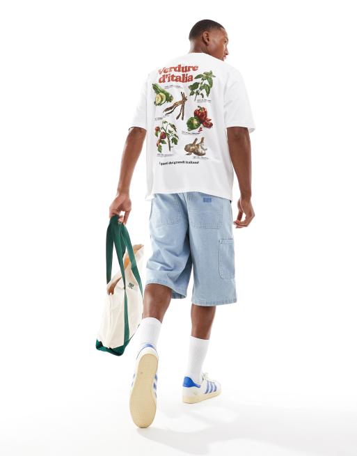 ASOS DESIGN - Hvid og oversized T-shirt med grøntsagsprint på ryggen, 4 af 4