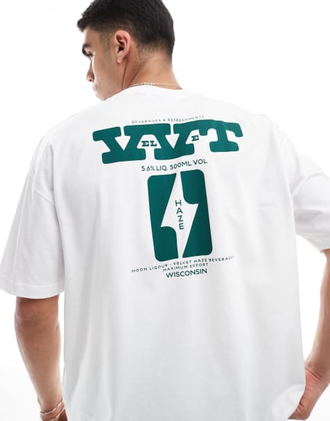 ASOS DESIGN - Hvid og oversized T-shirt med tekstgrafik - view 1