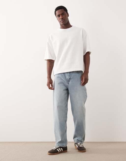 ASOS DESIGN - Hvid oversized T-shirt i bred ribstrik i firkantet pasform, 2 af 5
