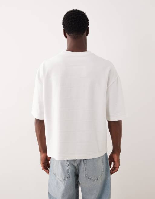ASOS DESIGN - Hvid oversized T-shirt i bred ribstrik i firkantet pasform, 3 af 5