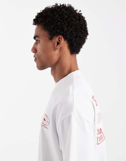 ASOS DESIGN - Hvid oversized T-shirt i kraftigt stof med rygprint, 4 af 5