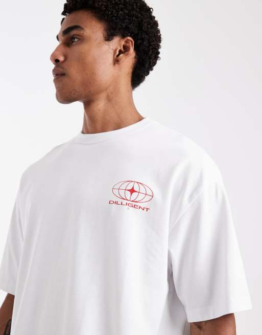 ASOS DESIGN - Hvid oversized T-shirt i kraftigt stof med rygprint, 5 af 5
