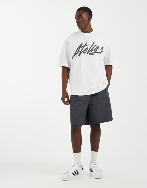ASOS DESIGN - Hvid oversized T-shirt med 'Atelier'-grafik , 2 af 5