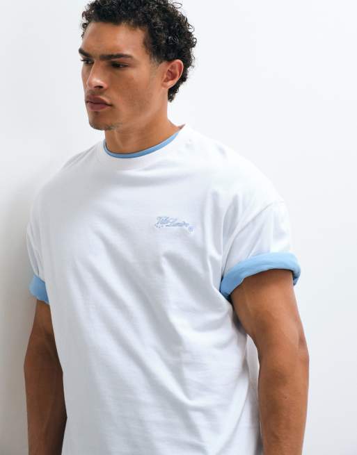ASOS DESIGN - Hvid oversized T-shirt med broderet vingrafik, 3 af 10