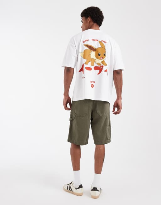 ASOS DESIGN - Hvid oversized T-shirt med Eevee Pokémon, 4 af 5