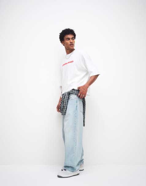 ASOS DESIGN - Hvid oversized T-shirt med England-fodboldgrafik i firkantet pasform - view 1