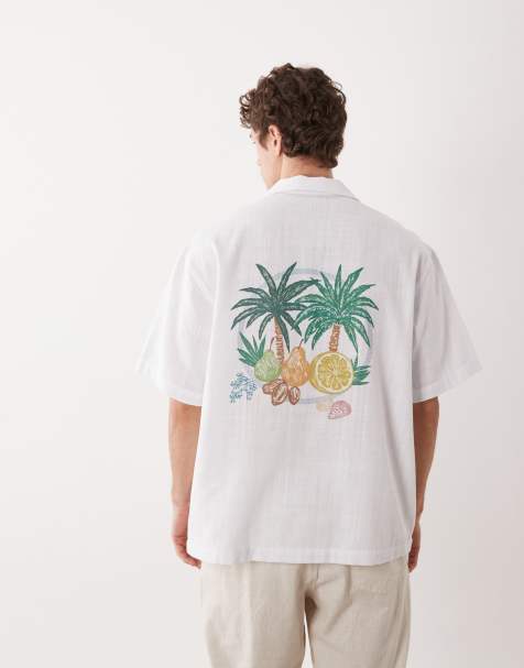 ASOS DESIGN - Hvid oversized T-shirt med frugtprint på ryggen - view 1