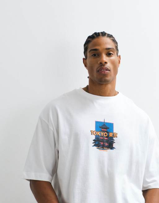 ASOS DESIGN - Hvid oversized T-shirt med grafik foran, 2 af 5