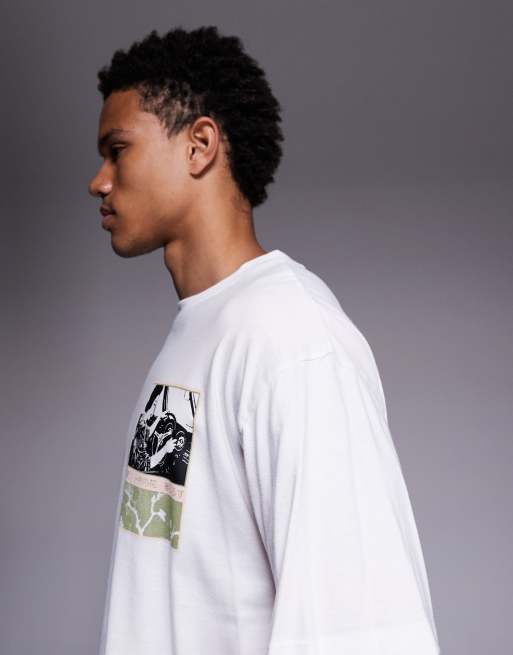 ASOS DESIGN - Hvid oversized T-shirt med grafik på brystet og ryggen, 4 af 5