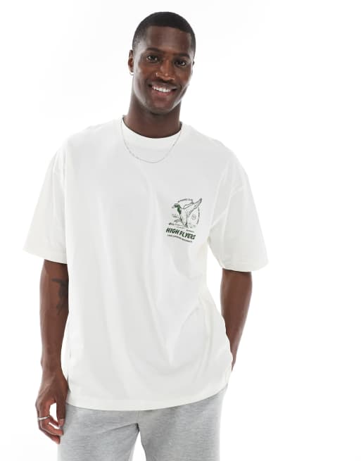 ASOS DESIGN - Hvid oversized T-shirt med grafisk andeprint, 2 af 4