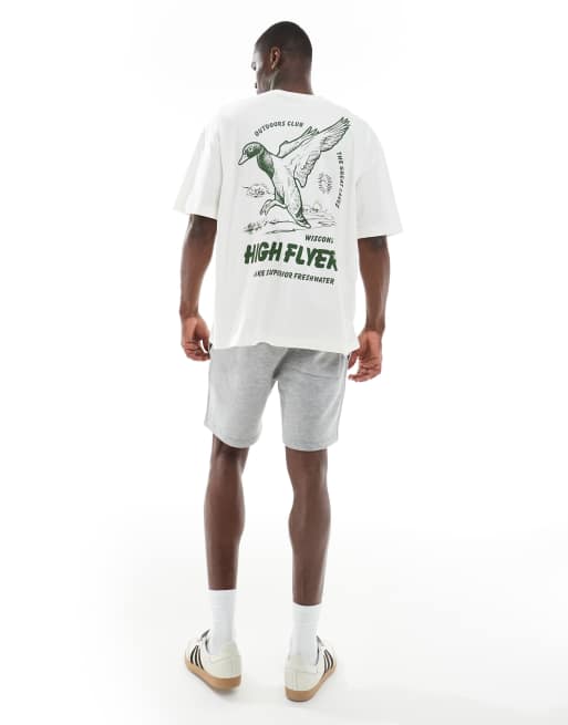 ASOS DESIGN - Hvid oversized T-shirt med grafisk andeprint, 4 af 4