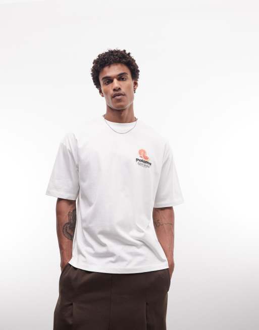 ASOS DESIGN - Hvid oversized T-shirt med grafisk cocktail-print, 3 af 5