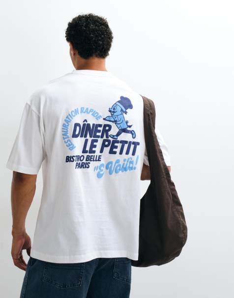 ASOS DESIGN - Hvid oversized T-shirt med grafisk diner-pufprint - view 1