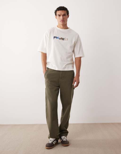 ASOS DESIGN - Hvid oversized T-shirt med grafisk Paris-print og firkantet pasform, 2 af 5