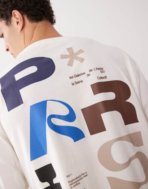 ASOS DESIGN - Hvid oversized T-shirt med grafisk Paris-print og firkantet pasform, 5 af 5
