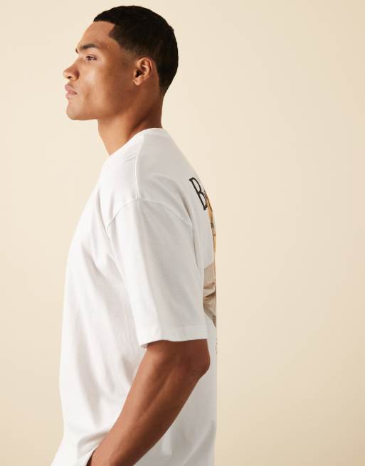 ASOS DESIGN - Hvid oversized T-shirt med grafisk print på ryggen, 3 af 5