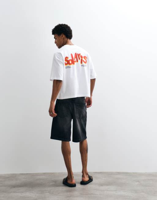 ASOS DESIGN - Hvid oversized T-shirt med grafisk stor tekst og firkantet pasform, 4 af 9