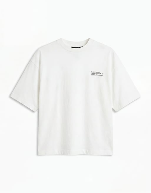 ASOS DESIGN - Hvid oversized T-shirt med grafisk stor tekst og firkantet pasform, 6 af 9