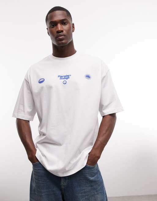 ASOS DESIGN - Hvid oversized T-shirt med hævet ferskengrafik, 5 af 5