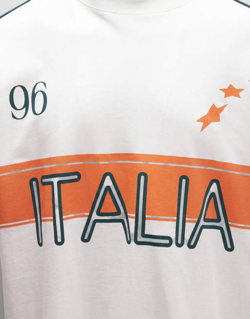 ASOS DESIGN - Hvid oversized T-shirt med Italia-fodboldgrafik, 9 af 9