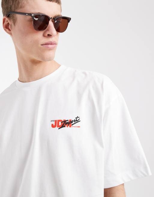 ASOS DESIGN - Hvid oversized T-shirt med orange bilgrafik, 4 af 5