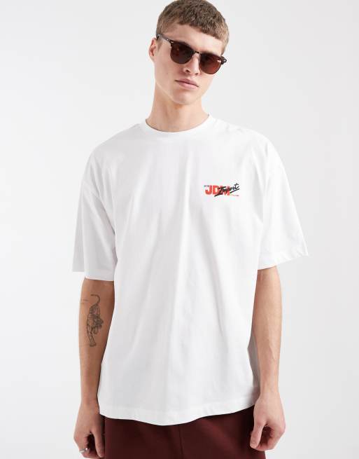 ASOS DESIGN - Hvid oversized T-shirt med orange bilgrafik, 5 af 5
