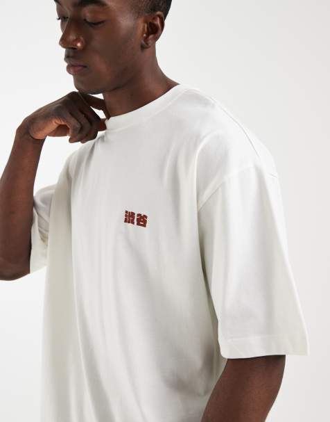ASOS DESIGN - Hvid oversized T-shirt med rødt 'Kyoto'-tekstprint - view 1