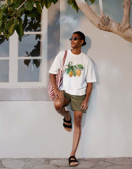 ASOS DESIGN - Hvid oversized T-shirt med sommergrafik i firkantet pasform, 2 af 4