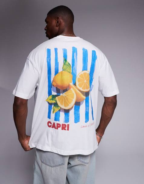 ASOS DESIGN - Hvid oversized T-shirt med sommergrafik - view 1