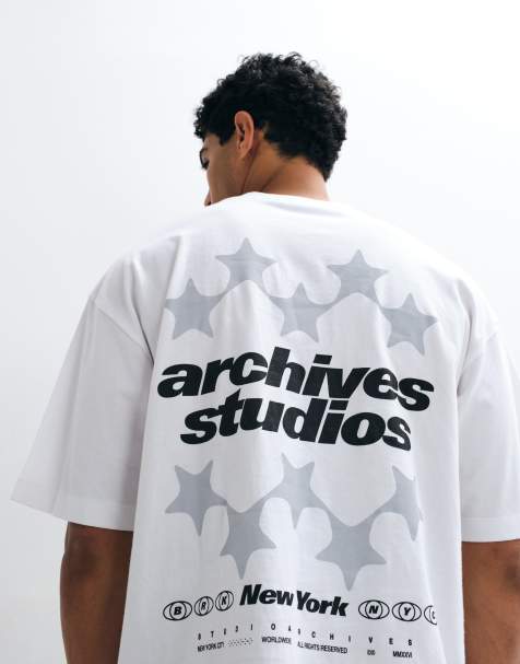 ASOS DESIGN - Hvid oversized t-shirt med sportsgrafik - view 1