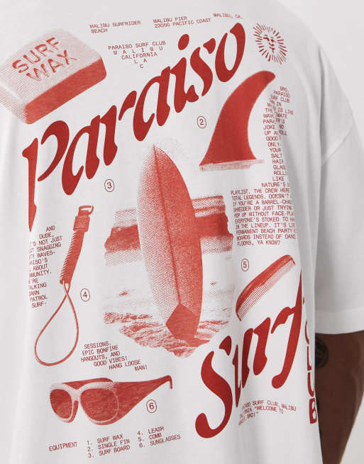 ASOS DESIGN - Hvid oversized T-shirt med surfer-grafik, 4 af 5