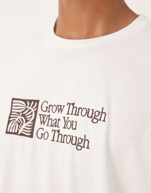 ASOS DESIGN - Hvid oversized T-shirt med tekstbrodering, 5 af 5