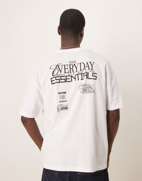 ASOS DESIGN - Hvid oversized T-shirt med tekstgrafik - view 1