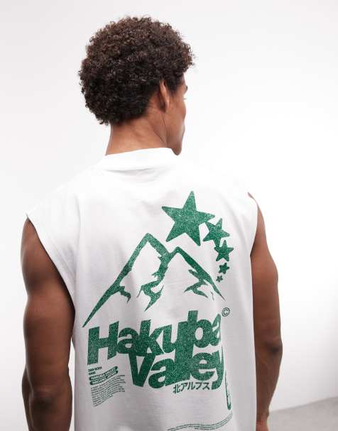 ASOS DESIGN - Hvid oversized tanktop med bjerggrafik - view 1