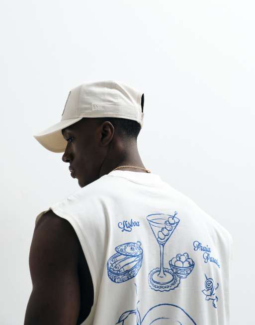 ASOS DESIGN - Hvid oversized tanktop med grafisk mad- og drikkeprint, 2 af 5
