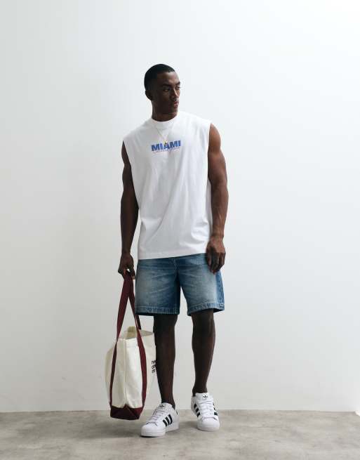 ASOS DESIGN - Hvid oversized tanktop med grafisk 'Miami'-print, 3 af 5
