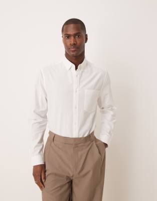 ASOS DESIGN - Hvid Oxford-skjorte i Regular Fit - view 1
