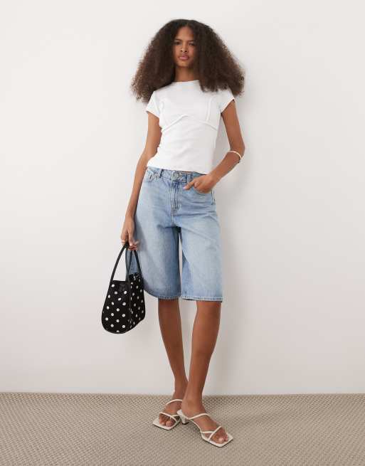 ASOS DESIGN - Hvid ribstrikket baby-T-shirt med synlige sømme, 4 af 4