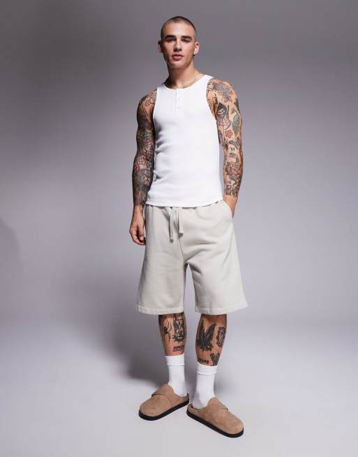 ASOS DESIGN - Hvid ribstrikket tætsiddende henley-top  , 2 af 4