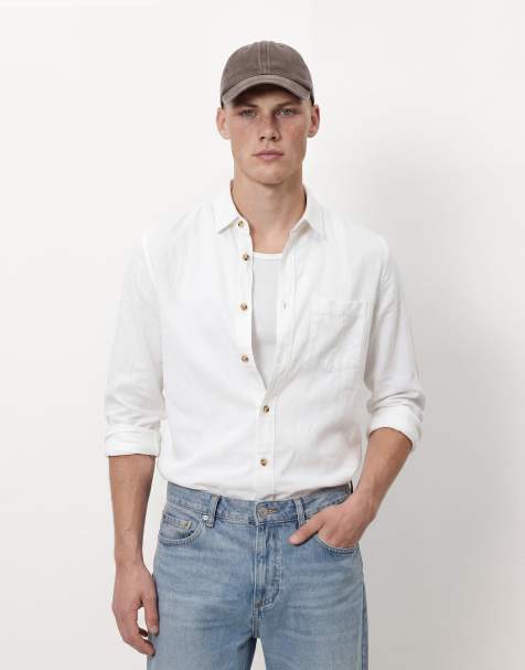 ASOS DESIGN - Hvid skjorte i hørblanding i regular fit - view 1