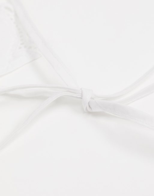 ASOS DESIGN - Hvid skjorte med flæsekrave i blonder, 4 af 4